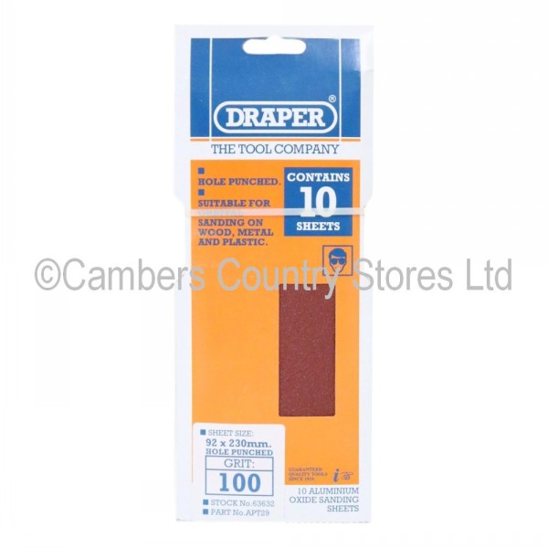 Draper Sanding Sheets For Orbital Sander 10 Pack Cambers Country Store